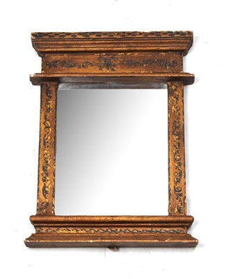 Lot 612 - Wall mirror with gilt and green painted decoration