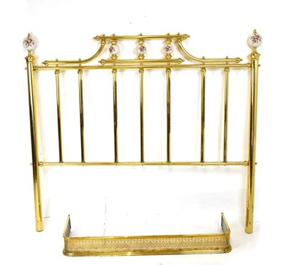 Lot 520 - Modern brass bed end and fender