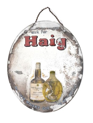 Lot 172 - Advertising - 'Haig' whisky oval mirror