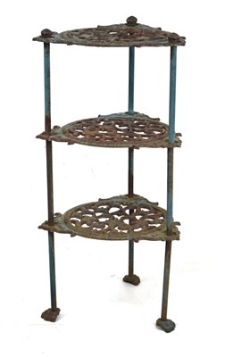 Lot 665 - Cast metal three-tier plant or pot stand