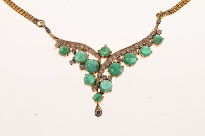 Lot 53 - Emerald and diamond necklace