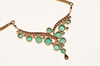 Lot 53 - Emerald and diamond necklace