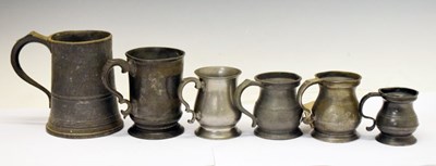 Lot 621 - Six pewter vessels