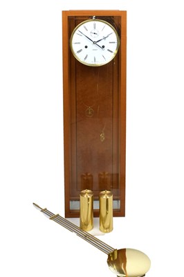 Lot 408 - Modern German walnut veneer Vienna style wall clock, signed Kieninger