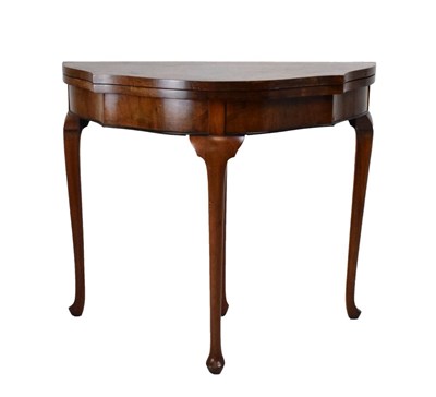 Lot 479 - Burr walnut folding card table