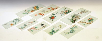 Lot 549 - Box of painted glass panels