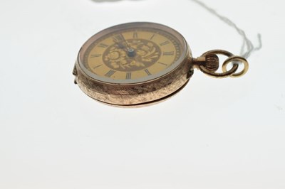 Lot 120 - Lady's 9ct yellow metal fob watch