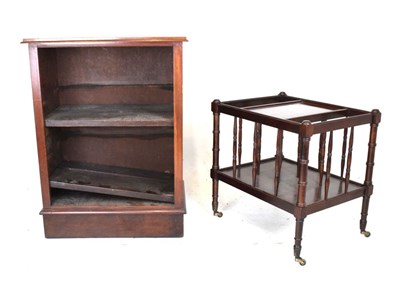 Lot 535 - Reproduction bookcase together with a reproduction canterbury