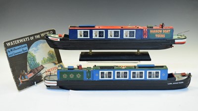 Lot 191 - Two model narrow boats and Puffin book