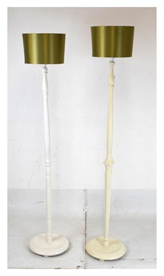 Lot 536 - Two white-painted standard lamps