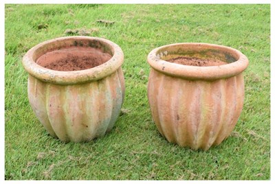 Lot 663 - Two terracotta finish garden planters