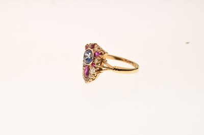 Lot 28 - Edwardian sapphire, ruby and diamond 18ct gold ring