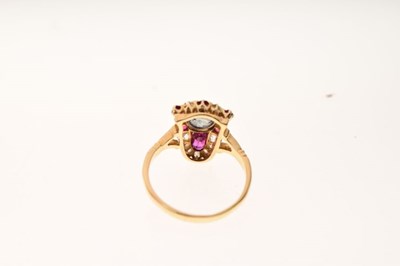 Lot 28 - Edwardian sapphire, ruby and diamond 18ct gold ring