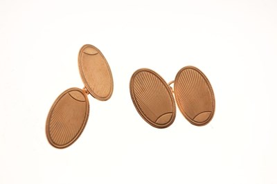 Lot 32 - Pair of 9ct gold oval cufflinks