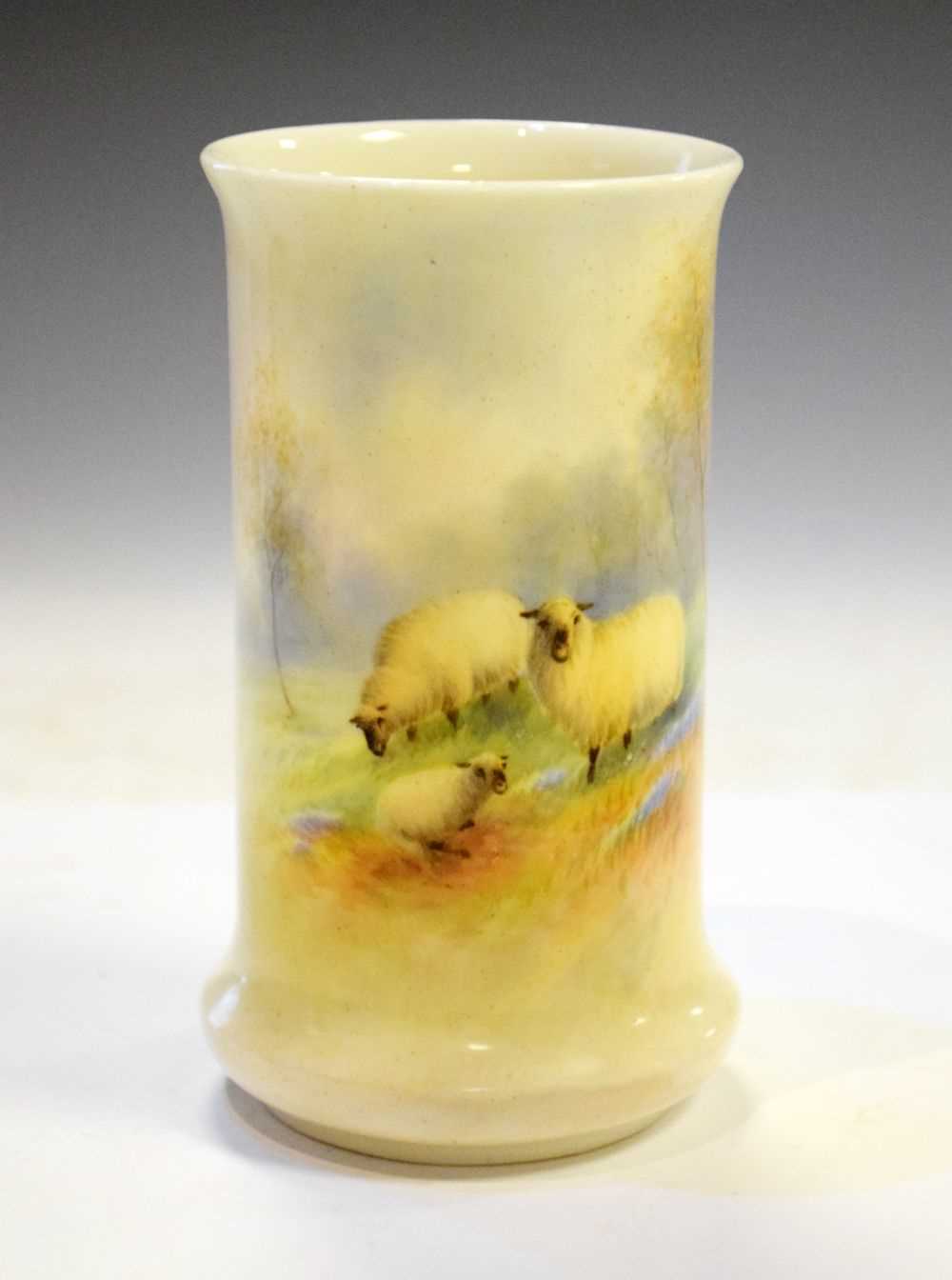 Lot 297 - Royal Worcester Ernest Barker sheep vase