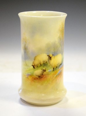 Lot 297 - Royal Worcester Ernest Barker sheep vase