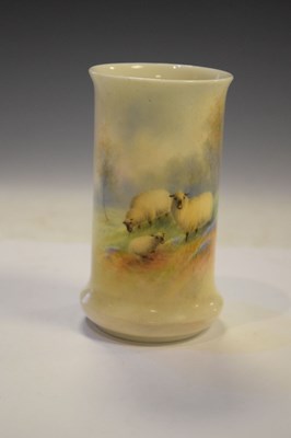 Lot 297 - Royal Worcester Ernest Barker sheep vase