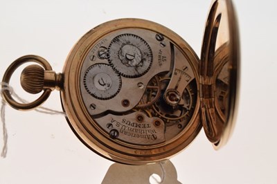 Lot 100 - Waltham U.S.A - Early 20th Century gentleman's gold-plated full hunter pocket watch