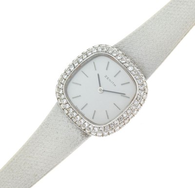 Lot 55 - Zenith - Lady's 18ct white gold, diamond-set bracelet watch