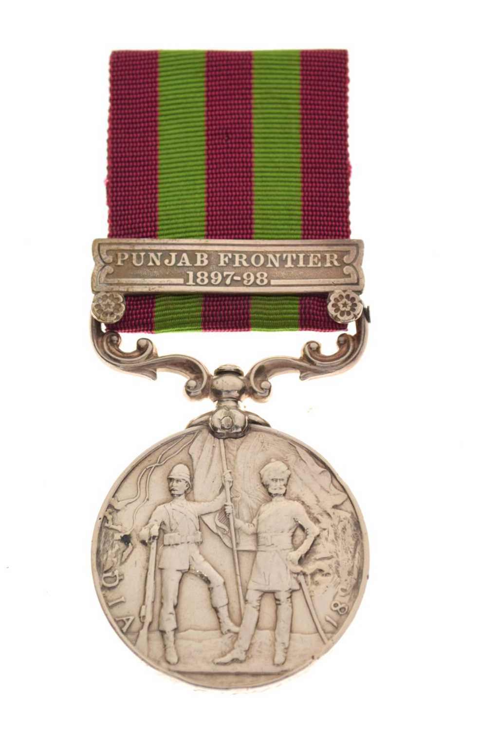 Lot 219 - Victorian India Medal awarded to Private A. Yates of the Argyll and Sutherland Highlanders