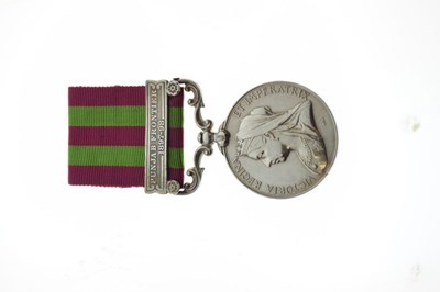 Lot 219 - Victorian India Medal awarded to Private A. Yates of the Argyll and Sutherland Highlanders