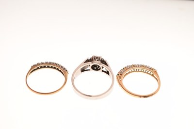 Lot 24 - Three 9ct gold gem set dress rings (3)