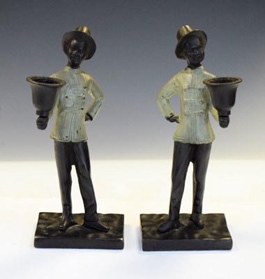 Lot 187 - Pair of 'Blackamoor' candlesticks