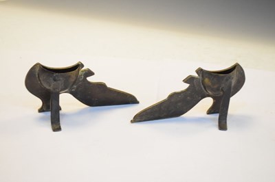 Lot 226 - Trench art shell cap 1917, together with two naval brass shoe ornaments stamped 'HMS Digby'