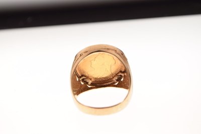 Lot 12 - Late Victorian gold sovereign 1901, in a 9ct gold ring mount