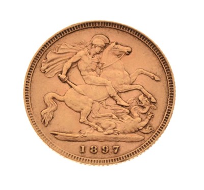 Lot 111 - Gold coin - Victorian half sovereign, 1897