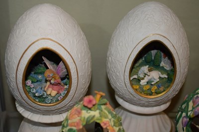 Lot 338 - Eight House of Faberge collectors eggs issued by Franklin Mint