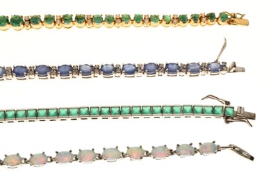 Lot 66 - Group of silver gem-set bracelets