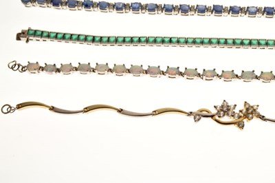 Lot 66 - Group of silver gem-set bracelets