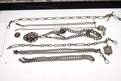 Lot 77 - Quantity of silver Alberts, chains, etc