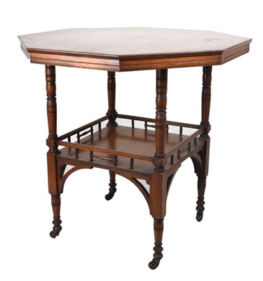 Lot 481 - Late 19th Century walnut octagonal two-tier occasional table