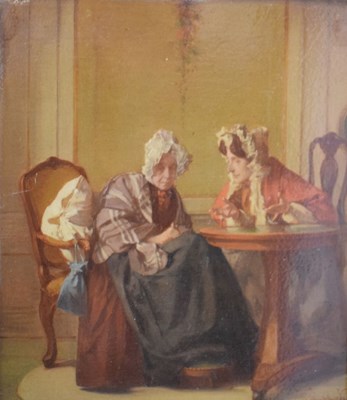 Lot 395 - Alexander Hugo Bakker Korff (1824-82), Oil on panel - Ladies in conversation at a table