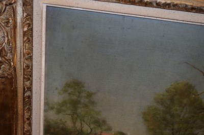 Lot 407 - Joseph Theodore Coosemans (1828-1904) - Oil on canvas - Country road with figures