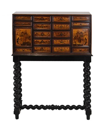 Lot 561 - South German marquetry cabinet on stand