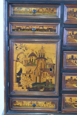 Lot 561 - South German marquetry cabinet on stand