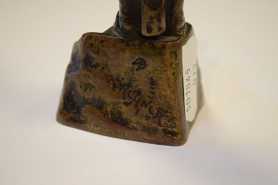 Lot 464 - Bronze figure of girl with school bag and book signed "Kirchner"