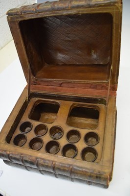 Lot 198 - Unusual 20th Century rectangular decanter box,with gilt decorated spirit decanters and glasses