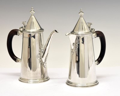 Lot 165 - Elizabeth II silver café au lait set in 18th century manner