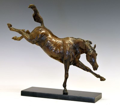 Lot 210 - Belinda Sillars, (b.1961) - Limited edition bronze equestrian model of a prancing horse