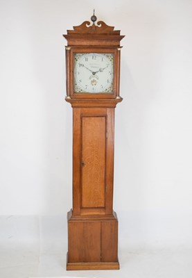 Lot 447 - Early 19th Century oak-cased 30-hour painted dial longcase clock