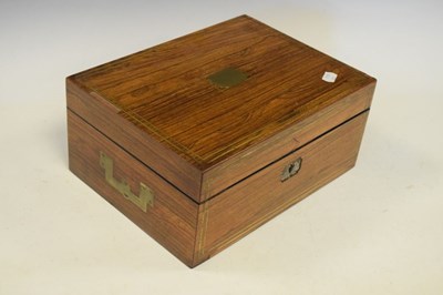 Lot 85 - Early 19th Century rosewood and brass inlaid vanity box