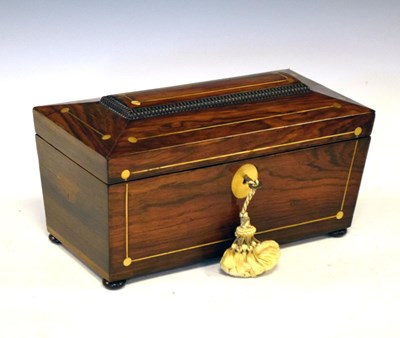 Lot 493 - William IV rosewood sarcophagus tea caddy