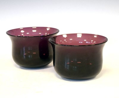 Lot 317 - Pair of amethyst glass bowls