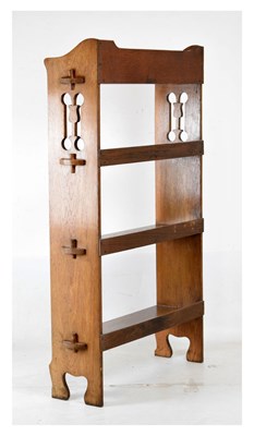 Lot 588 - Early 20th Century oak Arts & Crafts-style open bookcase