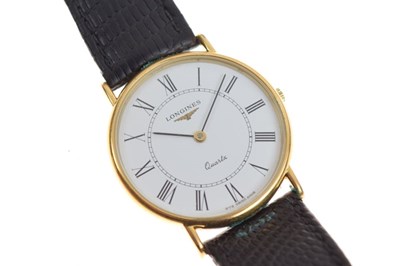 Lot 98 - Gentleman's Longines Quartz gold-plated wristwatch