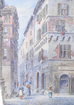 Lot 489 - I. M. Burton (Mid 19th Century) - Watercolour - Street scene